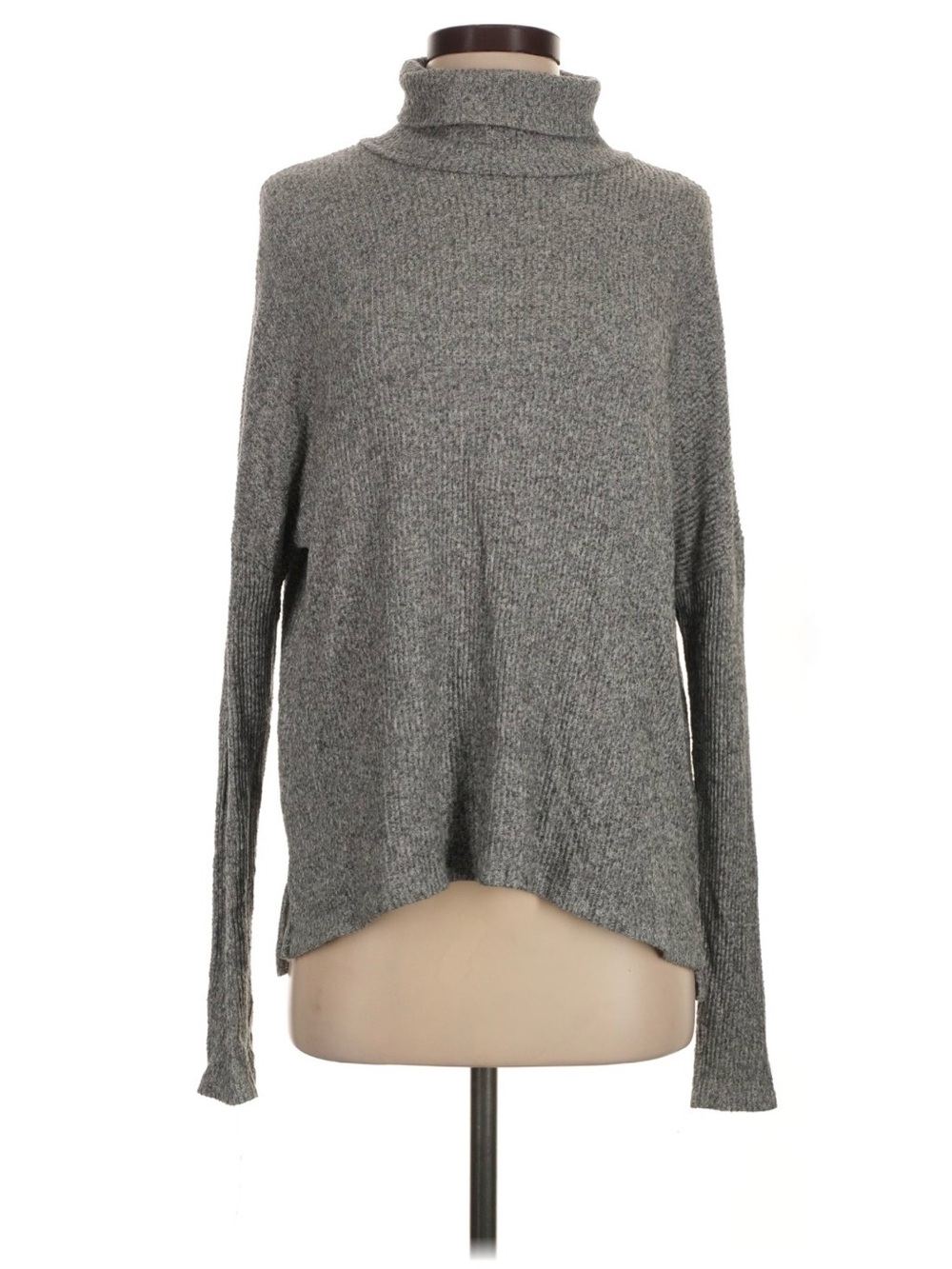aerie Gray Turtleneck Women's Sweater - Cozy Knit Pullover